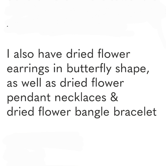 Floral Heart Earrings Dried Flower Pendant Earrings - Picture 10 of 12